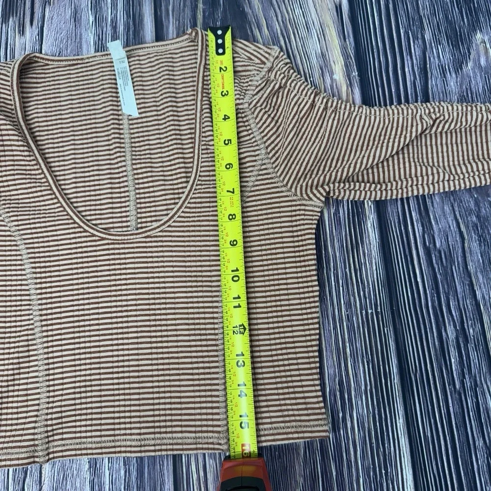 Free People Top Womens Small Intimately Free Crop Long Sleeve Y2K Boho 90s Retro
